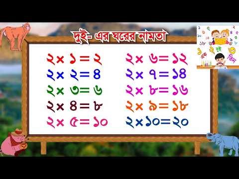 গানে গানে ২ এর নামতা〡দুই এর ঘরের নামতা〡Namta 2〡Table of 2 in Bengali〡Bangla Times Table 2 〡