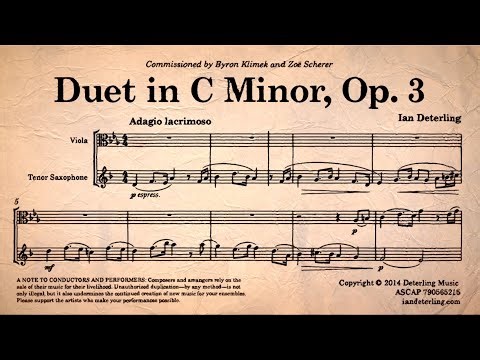 Viola and Tenor Saxophone Duet in C Minor, Op. 3