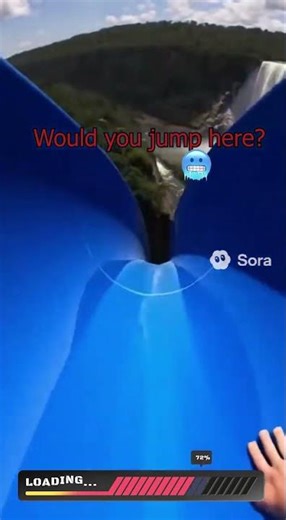 This Water Slide Goes Over a Waterfall!