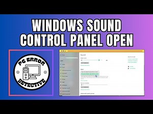 How to Open Sound Control Panel Windows 11