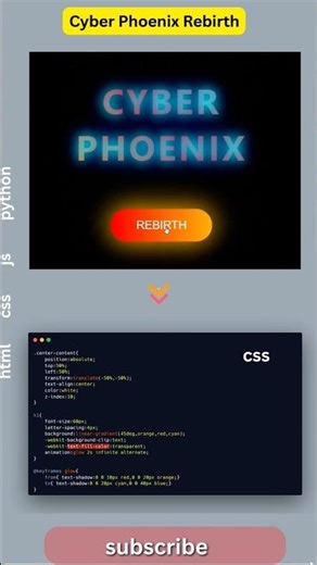 Gaming Style Phoenix Rebirth Animation 🔥 #frontenddeveloper #html #css