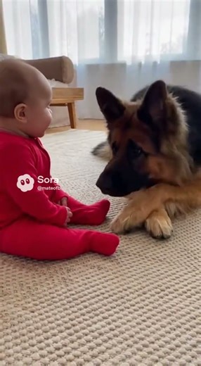 ​Best Friends Forever: The Cutest Kiss! 🥺🥰​#BabyAndDog #GermanShepherd #DogLove #BestFriends