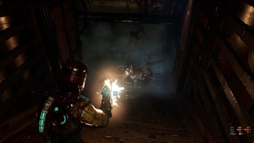 Dead Space 死亡空间重制版 4070ti显卡4K分辨率压力演示，全极高 DLSS性能、显卡表示：我还挺得住