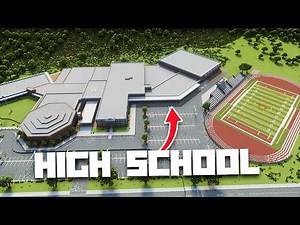 We built a HIGH SCHOOL in our Minecraft City.