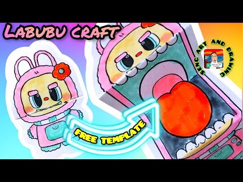 free printable cute labubu craft - labubu folding surprise ideas - zimomo craft