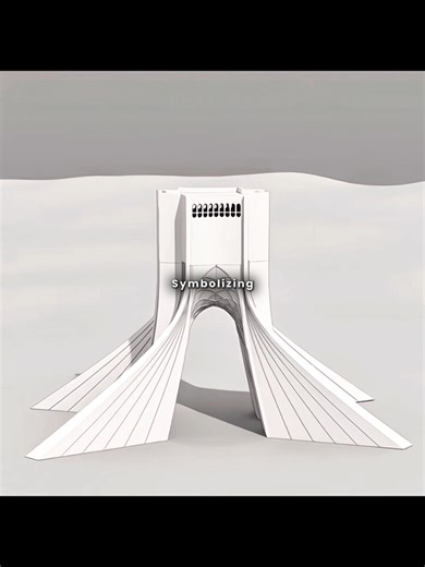 How One Design Turned a Simple Gate Into Iran’s Iconic Azadi Tower 🇮🇷🏛️ #engineering #architecture #3danimation #learnontiktok #design