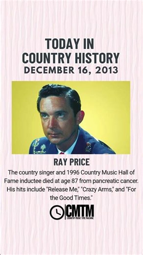 Today in Country History - Ray Price