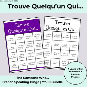 French Speaking Find Someone Who… Bundle - Back to School & Icebreakers (Y7-10)