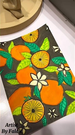 “Vibrant Orange Fruit Painting | Easy Acrylic Art for Beginners”| “Wait for it…”|Artist By Falak|
