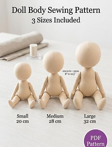 Cloth Doll Body Sewing Pattern | 3 Sizes Rag Doll Template (PDF Download) - Etsy Canada
