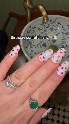 Birthday Confetti Nails Inspired by Max and Ruby Cake
