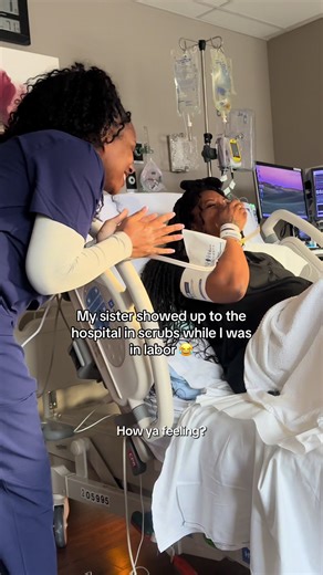 Replying to @L Bailey882 That’s not a nurse that’s my goofy ass sister @Janesha 😂😂😂😂 I was floored. I can’t believe she was playing in them people’s hospital like that 😩 #laboranddelivery #39weekspregnant #laborinduction #doulasoftiktok #firsttimemom