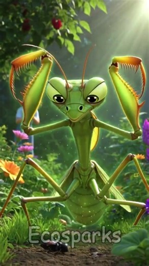 "Tiny little hereos Mantis,Assasin Bug and Green Layce ! 🐝✨" #animatedshorts #didyouknow #ecofacts
