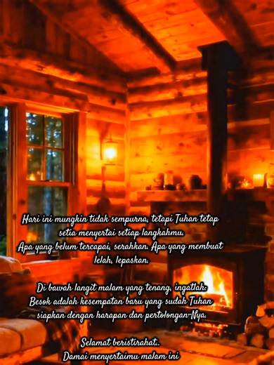 Selamat beristirahat. Damai menyertaimu malam ini.. #renunganmalamkristen #selamatmalam #quotekristen #storykristen #tiktokrohani