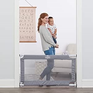 Regalo Safety 27.5-50” Extra Wide Mesh Baby Gate for Doorways & Hallways, Expandable Pressure Mounted Baby Gate for Toddlers & Pets, Includes Rubber Bumpers, Gray