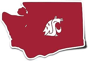 Desert Cactus Washington State University Sticker Cougars WSU Cougs Vinyl Decal Laptop Water Bottle Car Scrapbook (State Border Sticker)