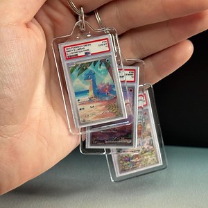 Mini Custom Graded Trading Card Keychain - Eevee, Charizard, Pikachu, and More! - Etsy