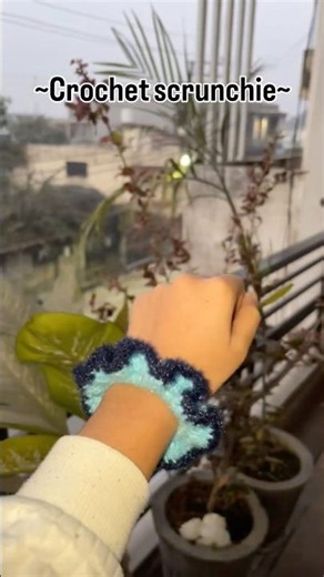 Handmade crochet scrunchie🫶🏻#crochet #viral #trending#shorts #fyp#scrunchies#hairtie #handmade#diy