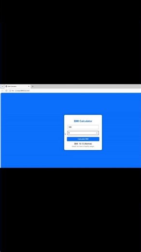 BMI (Body Mass Index)Calculator using HTML CSS and javascript
