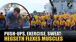 Push-Ups, Exercise, Sweat: US Defense Secy Pete Hegseth goes full warrior mode in Singapore #Hegseth #USA #USDefense #Singapore | Asian News International (ANI)