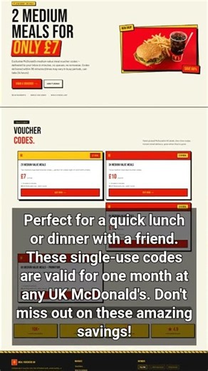 McDonald's Gift Cards UK – Meal Vouchers & Deals