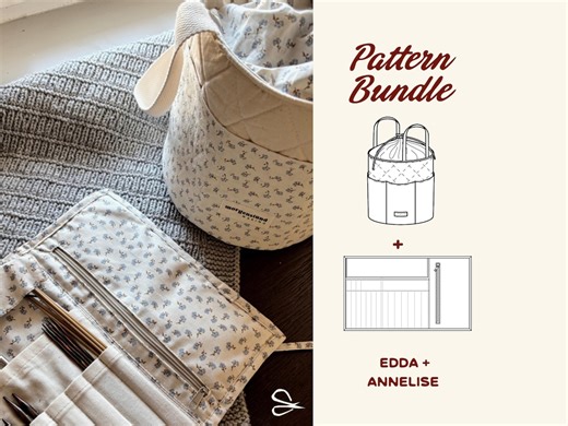 Project Bag + Knitting Needle Organizer Sewing Pattern Bundle | PDF Pattern | Yarn Bag | Crochet | Knitting Storage | Sizes S–L | Tutorial - Etsy New Zealand