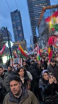 Navid Zardi at the Kurdish demonstration in downtown Vancouver, Canada, in support of Kurdistan
