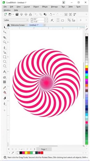 Mesmerizing Spiral Design in CorelDRAW 😍 Easy Abstract Circle Pattern | Shorts #coreldraw #graphics
