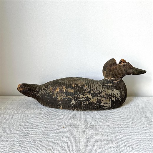 Antique Hand-carved Wooden Duck Decoy Glass Eye | Early 1900s Working Marsh Decoy | Primitive American Folk Art Waterfowl Hunting Decoy - Etsy