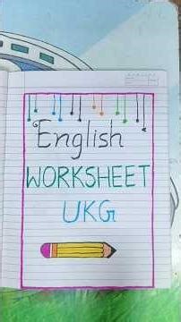 English Worksheet for UKG #shorts #trending #minecraft
