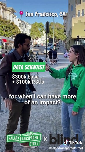 Thanks to @teamblind for helping us showcase different tech salaries in San Francisco, CA! If you'd like to make sure you're being paid fairly, be sure to use Blind's Total Compensation Tool at the link in our Stan store. #TeamBlindPartner #salarytransparentstreet #salarytransparency #paytransparency #techindustry #techsalaries #salariesintech #techpay #techsalary #howmuchdoyoumake