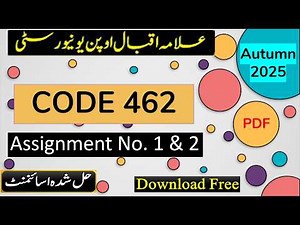 ⏩ AIOU Code 462 Solved Assignment No.1 & 2 Autumn 2025 || Subject: Cost Accounting | Level: BACHELOR