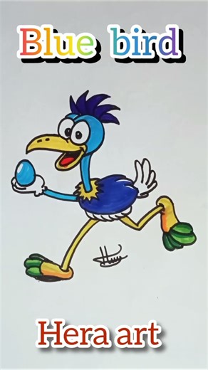 How to draw cartoon bird #shorts #viral #colors #drawing #artist #cartoon #art #trending