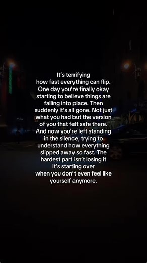 Starting over hits different when you lost yourself too. #sad #emotional #mentalhealth #selfdoubt