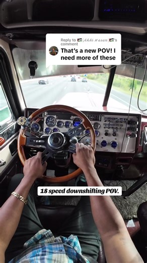 Truck Driver's 18 Speed Downshifting POV