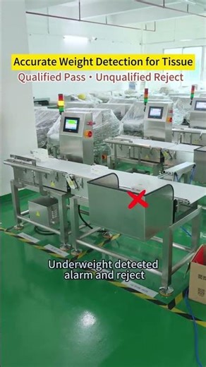 High accuracy production line weighing scale dynamic check weigher with pusher rejector reject bin