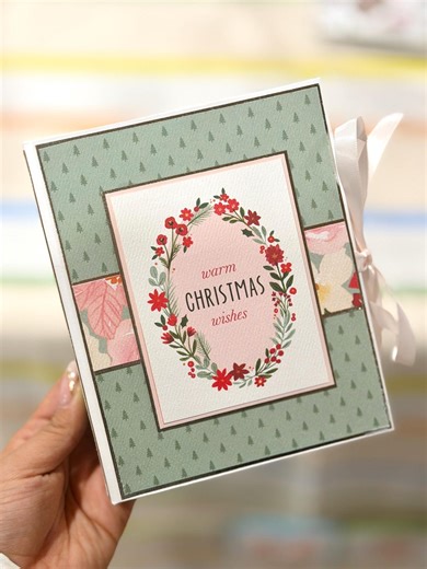 Handmade Christmas Scrapbook Album, Mini Memory Book, Pink Christmas - Etsy