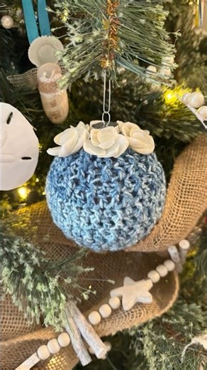 Crochet Ball & #Shell 🐚 Flower Ornament