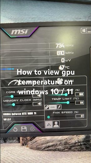 How to view gpu temperature on windows 10 / 11