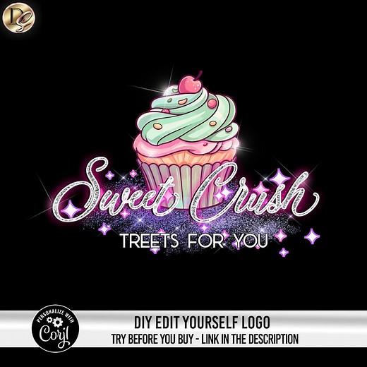 DIY Cupcake Logo Design, Baking Logo Template, Editable Cake Business Logo Design, Premade Bakery Logo, Sweets, Baker, Chef Logo - Etsy