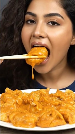 ASMR Eating Chicken Momos |Steamed & Fried Momos Eating Sounds |Very Satisfying Video #momos#eating