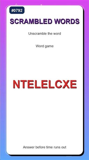 Scrambled Words Challenge #0792 | Unscramble the Word Fast