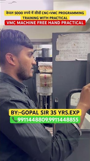 VMC MACHINE FREE HAND PRACTICAL BY STUDENT #cnc #vmc #machine #shorts #education #automobile