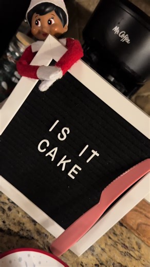 Lilly is OBSESSED with this show so obviously Coconut had to do her version of it! #day18 #elfontheshelf #elfontheshelfideas #fypシ #elf2024 #christmas #isitcake