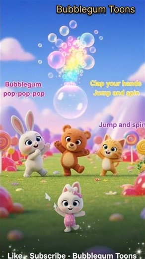 Bubblegum Pop 🍬🐰 | Clap, Jump & Spin! 😍 Kids Dance Song #Shorts #kidssongs #nurseryrhymes #babysong