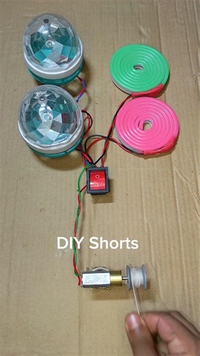 Powering Two Dj Disco Light and Two Neon Strip Light With Mini Gear Motor Generator #dcmotor #shorts