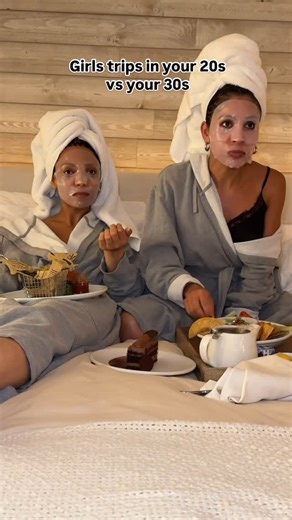 Evelyn Gonzalez on Instagram: "Girls trips in your 20s vs your 30s 😝😭 #comedy #relatable @noellebercy"