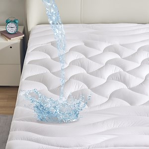 Sleep Zone Waterproof Pillow Top Mattress Topper King Size, Extra Firm and Fluffy for Hip Pain,Deep Pocket and Washable (White, King)