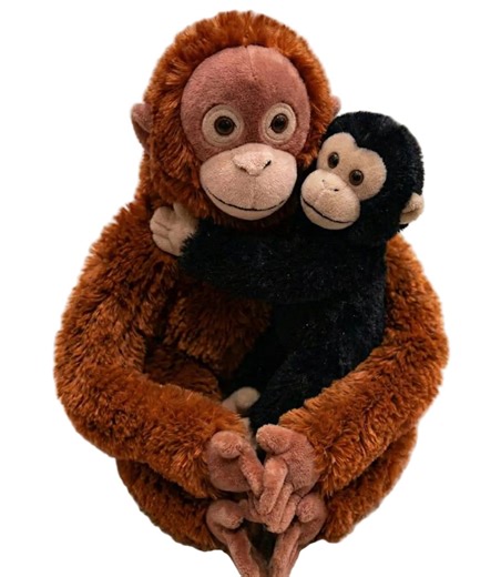 Punch Plush: Baby Japanese Macaque & Orangutan Hugging Plush Set - Etsy UK