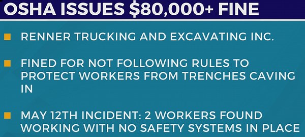 Hillsboro company fined $80K after OSHA found workers in trench at risk of ‘caving in’